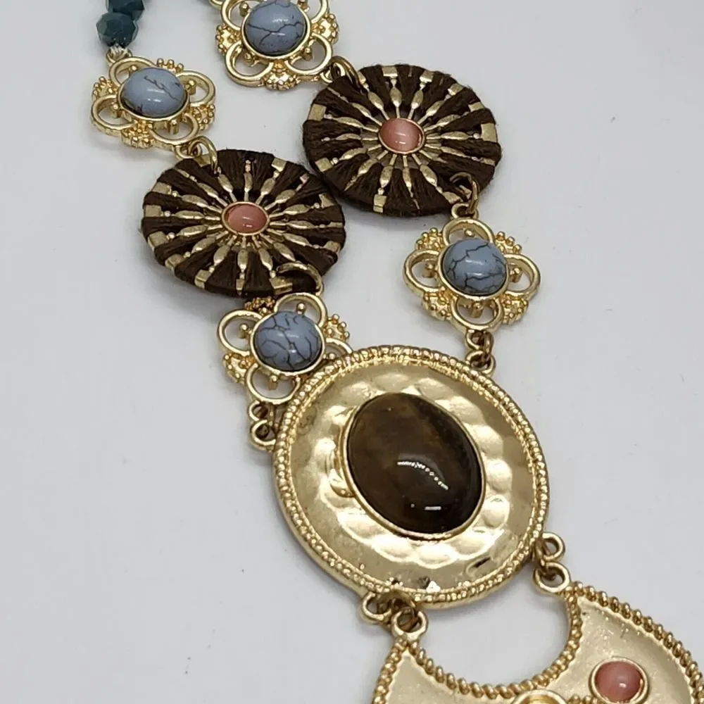 1946 Tigers‎ Eye Tassel Necklace